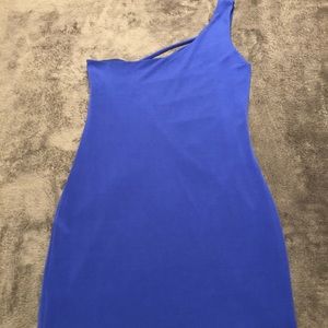 Nicki Minaj sleeveless blue mini dress